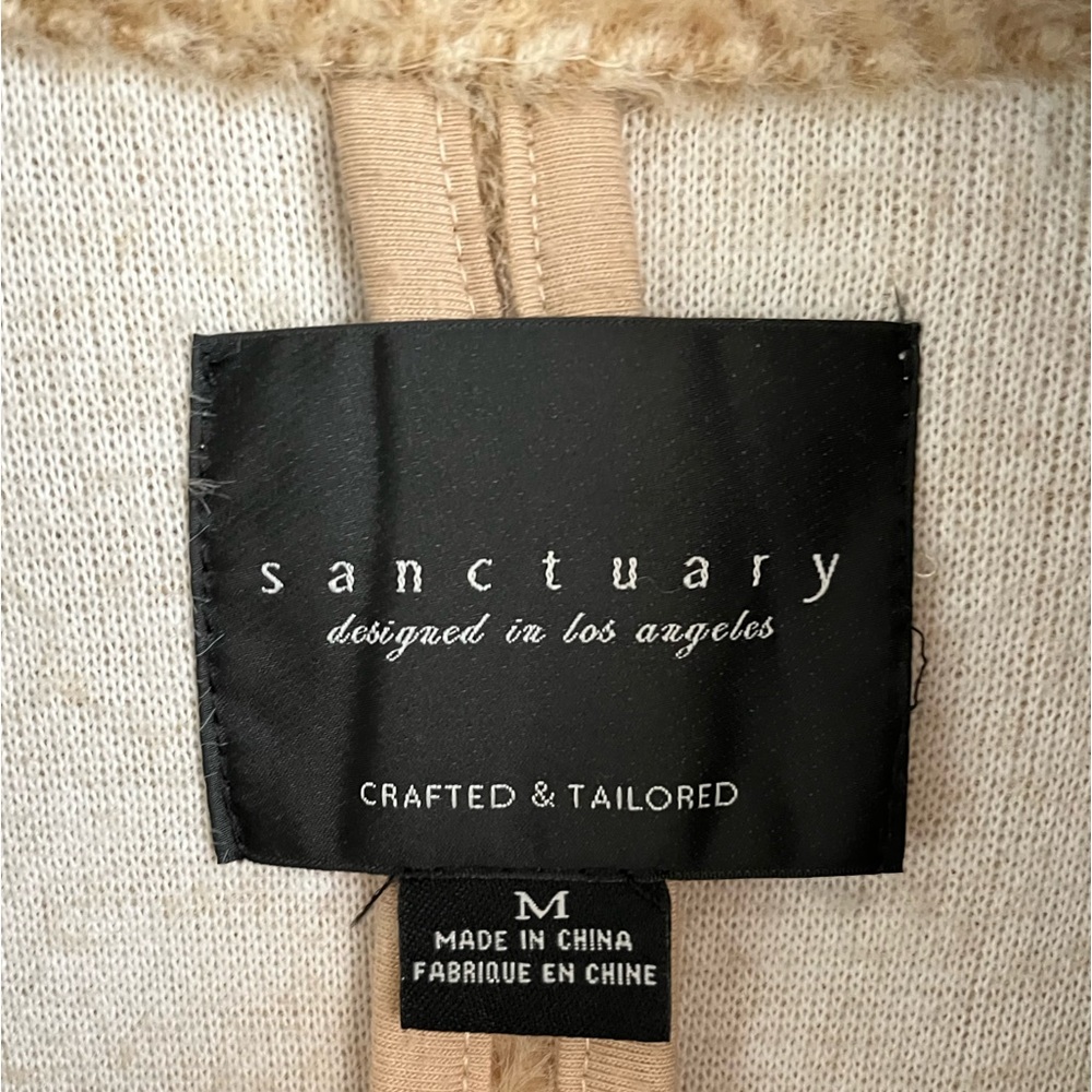 Sanctuary For Anthropologie Camel Herringbone Long Coat - Picture 10 of 13
